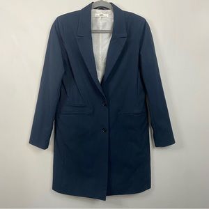 Hope by Ringstrand Söderberg Longline Cotton Blazer Trench Fine Coat Navy Medium